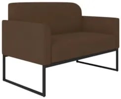 Poltrona Namoradeira 2 Lugares Base Industrial Preta Maressa S06 Suede