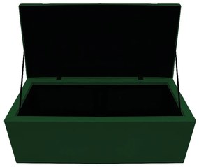 Recamier Baú Estofada Mel 90 cm Solteiro Com Capitonê  Suede Verde - ADJ Decor
