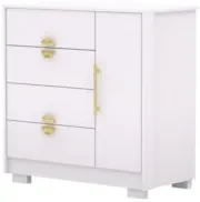 Cômoda Para Quarto 93cm Com 1 Porta Ilha Bela Flex Branco - Vila Rica