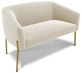 Sofá 2 Lugares Namoradeira Pé de Ferro Dourado Stella Bouclê D03 - D'Rossi - Bege