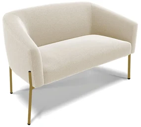 Sofá 2 Lugares Namoradeira Pé de Ferro Dourado Stella Bouclê D03 - D'Rossi - Bege