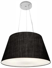 Lustre Pendente Cone Md-4141 Cúpula em Tecido 30/50x35cm Preto - Bivolt