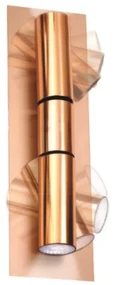 Arandela Swilver Tubo 2 Facho 2 Movel 6,5X09X27Cm 2Xmr11 C/ Interrupto... (GRAFITE / COBRE BRILHO)