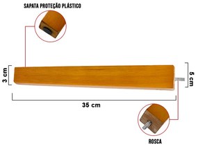 Pé Chanfrado Castanho 35 cm - D'Rossi