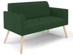 Sofá Namoradeira Pés Palito Natural Marisa Veludo D03 - D'Rossi - Verde