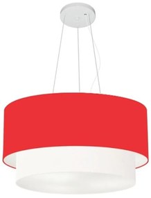 Pendente Cilíndrico Vermelho e Branco MJ-4061 Para Mesa de Jantar e Estar