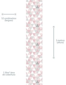 Papel de Parede Triângulo Rose 0.52m x 3.00m
