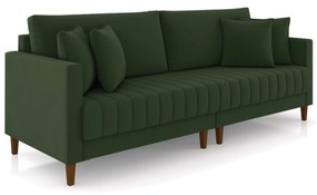 Sofá 2 Lugares Living 156cm Pés Madeira Cléo Veludo K01 - D'Rossi - Verde