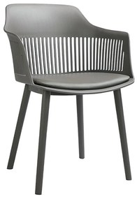 Cadeira Decorativa Prescott Sala de Jantar PP/PU Cinza G56 - Gran Belo