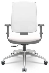 Cadeira Brizza Diretor Grafite Tela Branca Assento Vinil Eco Branco Base RelaxPlax Alumínio - 66001 Sun House