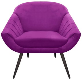 Kit 02 Poltronas Giovana Suede Pés Palito de Ferro - D'Rossi - Roxo