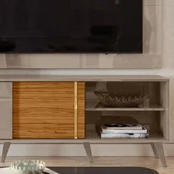 Rack Com Painel Para TV Até 65 Pol. Cronos Fendi/Naturale - Madetec