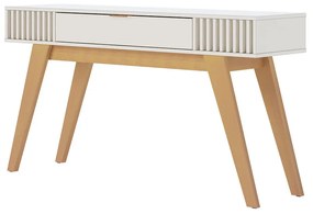 Aparador de Sala Pé em Madeira Maciça 136cm Laisa C04 - D'Rossi - Off White