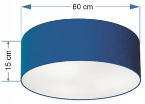 Plafon Cilíndrico Vivare Md-3006 Cúpula em Tecido 60x15cm - Bivolt