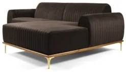 Sofá 300cm 5 Lugares com Chaise Direito Pés Gold Molino C-261 Veludo M