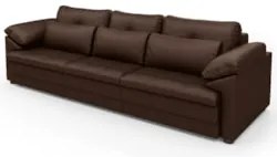 Sofá Retrátil 3 Lugares Para Sala 257cm Dijon Couro Caramelo S07 - Mpo