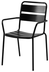Cadeira Bora Com Braço Estrutura em Aço com Pintura cor Preto - 74365 Sun House