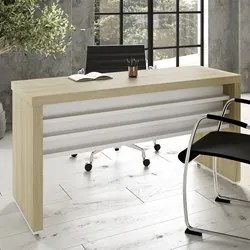 Mesa para Escritório 135cm Tamburato Corp A06 Carvalho/Branco - Mpozen