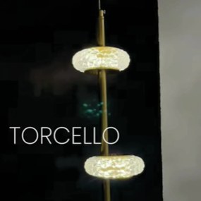 Pendente Torcello Vertical Ø15X60Cm Led 9W 3000K Bivolt Dourado Polído...