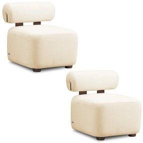 Poltrona Decorativa para Sala Kit 2 Helora Bouclê E03 - D'Rossi - Cinza escuro
