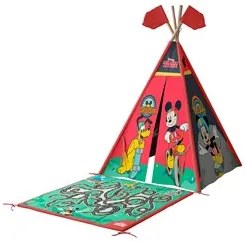 Cabana Infantil Masculina com Tapete Disney Mickey e Pluto P13 Vermelh