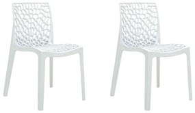 Kit 2 Cadeiras Decorativas Sala e Cozinha Cruzzer (PP) Branca G56 - Gran Belo