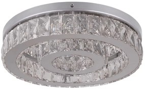 Plafon Led Sobrepor Redondo 22w Cristal Luz Amarela