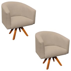 Poltrona Decorativa Giratória MM30 Kit 2 Stella Linho D03 - D'Rossi