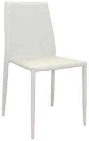 Cadeira Decorativa Sala e Cozinha Karma PVC Branca G56 - Gran Belo