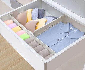 Kit 4 Organizador De Gavetas Divisória Ajustável Branco