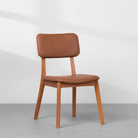 Cadeira Lalá Estofada PU - Cognac