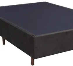 Base Para Cama Box Casal 138cm Suede Liso Love Story Hf Marrom - Gazin