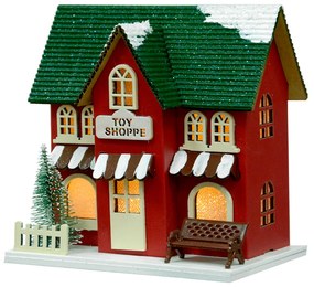 Casinha Decorativa de Natal com Led Vermelho 12,5x9 cm F04 - D'Rossi