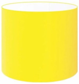 Cúpula em tecido cilíndrica abajur luminária cp-4999 50x45cm algodão crú - Amarelo - Soquete Nacional 3,5cm