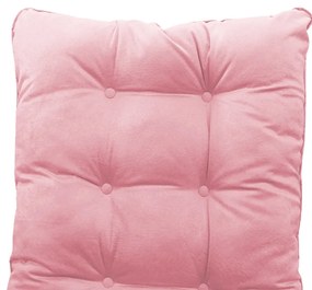 Kit Almofadas para Poltrona e Puff Costela Suede Rosa Bebê - ADJ Decor