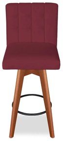 Banqueta Alta Sueli Com Base Giratória Suede Bordo