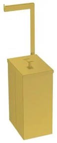 Lixeira Tramontina Luz Slim em Aço Inox Gold com Porta Rolo 5,5 Litros