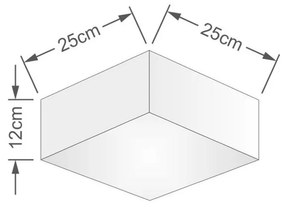 Plafon Quadrado Vivare Md-3000 Cúpula em Tecido 12/25x25cm - Bivolt