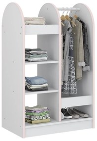 Mini Closet Para Quarto Infantil 6 Prateleiras - Branco/rosa