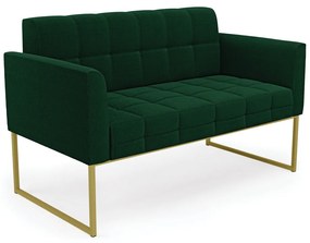 Namoradeira e Poltrona Industrial Dourado Elisa Bouclê D03 - D'Rossi - Verde