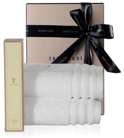 Kit Presente Trussardi Perfume p/ Ambientes Calabria 110ml + 2 Toalhas de Lavabo Imperiale Branco