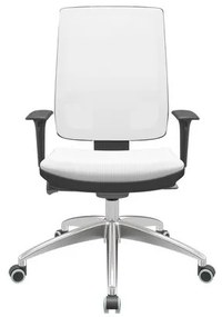 Cadeira Office Brizza Tela Branca Assento Aero Branco Autocompensador Base Aluminio 120cm - 63791 Sun House