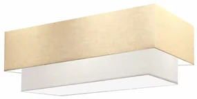 Plafon Para Sala de Jantar Retangular SJ-3071 Cúpula Cor Algodão Crú Branco