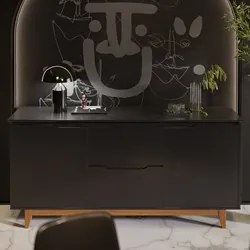 Buffet Aparador para Sala de Jantar 163cm Flow Preto - EJ Móveis