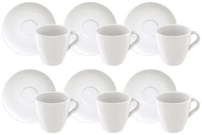 Conjunto Xícaras de Capuccino e Pires Tramontina em Porcelana 200 ml 12 Peças Outlet