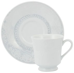 Xícara Chá Com Pires 200Ml Porcelana Schmidt - Dec. Arabesco 2363
