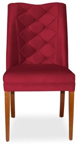 Kit 6 Cadeiras de Jantar Micheli Suede Vermelho