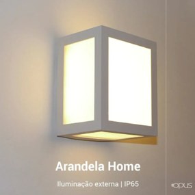 Arandela Home 13X16X10,8Cm Led 12W 6500K Ip65 Branco |Opus Hm 34997