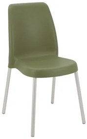 Cadeira Tramontina Vanda em Polipropileno Verde Oliva com Pernas de Alumínio