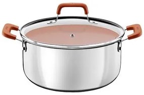 Caçarola Tramontina Romagna Aço Inox Cerâmico Marfim 24 cm 5,24 L